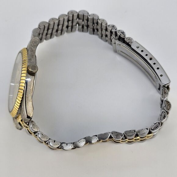 VTG Cosort Men's Watch 36MM Gold Dial Two Tone Band Up to 8" New Battery - Picture 11 of 15